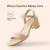 image:imageDREAM PAIRS Womens Low Heels Block Open Toe Ankle Strap Classic Short Chunky Sandals with Buckle for Daily Work Wedding PartyNudenubuck