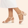 image:imageDREAM PAIRS Womens Low Heels Block Open Toe Ankle Strap Classic Short Chunky Sandals with Buckle for Daily Work Wedding PartyNudenubuck