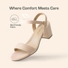 image:imageDREAM PAIRS Womens Low Heels Block Open Toe Ankle Strap Classic Short Chunky Sandals with Buckle for Daily Work Wedding PartyNudesuede
