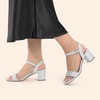 image:imageDREAM PAIRS Womens Low Heels Block Open Toe Ankle Strap Classic Short Chunky Sandals with Buckle for Daily Work Wedding PartySilverglitter