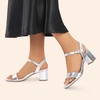 image:imageDREAM PAIRS Womens Low Heels Block Open Toe Ankle Strap Classic Short Chunky Sandals with Buckle for Daily Work Wedding PartySilvermetallic