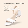 image:imageDREAM PAIRS Womens Low Heels Block Open Toe Ankle Strap Classic Short Chunky Sandals with Buckle for Daily Work Wedding PartyWhitepu