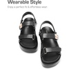 image:imageDREAM PAIRS Womens Low Wedge Sandals Comfortable Arch Support Platform Open toe Casual Dressy Flat Summer Sandals with Adjustable Straps