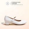 image:imageDREAM PAIRS Womens Mary Jane Chunky Low Heels Comfortable Slip on Dress Shoes for Women Closed Round Toe Casual Cute Work Pumps Flats ShoesWhite