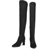 image:imageDREAM PAIRS Womens Over The Knee Stretch Thigh High Boots Chunky High Heels Pointed Toe Long Fall BootsBlacksuede