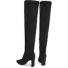 image:imageDREAM PAIRS Womens Over The Knee Stretch Thigh High Boots Chunky High Heels Pointed Toe Long Fall BootsBlacksuede