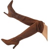 image:imageDREAM PAIRS Womens Over The Knee Stretch Thigh High Boots Chunky High Heels Pointed Toe Long Fall BootsBrownsuede