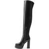 image:imageDREAM PAIRS Womens Platform Over The Knee Thigh High Boots Chunky High Heels Square Toe Long Fall Y2K Gogo BootsBlack