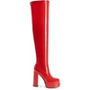 image:imageDREAM PAIRS Womens Platform Over The Knee Thigh High Boots Chunky High Heels Square Toe Long Fall Y2K Gogo BootsRedpat