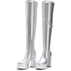 image:imageDREAM PAIRS Womens Platform Over The Knee Thigh High Boots Chunky High Heels Square Toe Long Fall Y2K Gogo BootsSilver