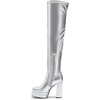 image:imageDREAM PAIRS Womens Platform Over The Knee Thigh High Boots Chunky High Heels Square Toe Long Fall Y2K Gogo BootsSilver