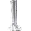 image:imageDREAM PAIRS Womens Platform Over The Knee Thigh High Boots Chunky High Heels Square Toe Long Fall Y2K Gogo BootsSilver