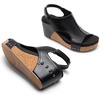 image:imageDREAM PAIRS Womens Platform Wedge Sandals Comfortable PeepToe Cork Casual amp Dressy Summer Lightweight Shoes For All Day WearBlack