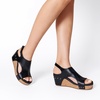 image:imageDREAM PAIRS Womens Platform Wedge Sandals Comfortable PeepToe Cork Casual amp Dressy Summer Lightweight Shoes For All Day WearBlack