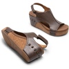 image:imageDREAM PAIRS Womens Platform Wedge Sandals Comfortable PeepToe Cork Casual amp Dressy Summer Lightweight Shoes For All Day WearBrown