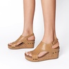 image:imageDREAM PAIRS Womens Platform Wedge Sandals Comfortable PeepToe Cork Casual amp Dressy Summer Lightweight Shoes For All Day WearCamel