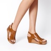 image:imageDREAM PAIRS Womens Platform Wedge Sandals Comfortable PeepToe Cork Casual amp Dressy Summer Lightweight Shoes For All Day WearTan