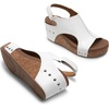 image:imageDREAM PAIRS Womens Platform Wedge Sandals Comfortable PeepToe Cork Casual amp Dressy Summer Lightweight Shoes For All Day WearWhite