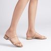 image:imageDREAM PAIRS Womens Slides Heels Slip On Low Block Sandals Two Strap Open Round Toe Chunky Casual Summer Mules ShoesNudepu