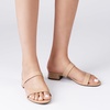 image:imageDREAM PAIRS Womens Slides Heels Slip On Low Block Sandals Two Strap Open Round Toe Chunky Casual Summer Mules ShoesNudepu