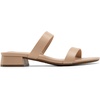 image:imageDREAM PAIRS Womens Slides Heels Slip On Low Block Sandals Two Strap Open Round Toe Chunky Casual Summer Mules ShoesNudepu