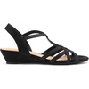 image:imageDREAM PAIRS Womens Strappy Wrapped Dressy Wedge Sandals Comfortable Low Heel Casual Summer ShoesBlack