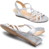image:imageDREAM PAIRS Womens Strappy Wrapped Dressy Wedge Sandals Comfortable Low Heel Casual Summer ShoesSilver