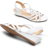 image:imageDREAM PAIRS Womens Strappy Wrapped Dressy Wedge Sandals Comfortable Low Heel Casual Summer ShoesWhite