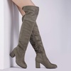 image:imageDREAM PAIRS Womens Thigh High Block Heel Over The Knee BootsKhaki