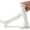 image:imageDREAM PAIRS Womens Thigh High Block Heel Over The Knee BootsWhitepu