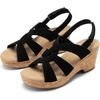 image:imageDREAM PAIRS Womens Wedge Sandals Comfortable Open Toe Platform Casual Dressy Cork Summer Dress ShoesBlacknubuck