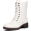 image:imageDREAM PAIRS Laceup Combat Boots Midcalf Military Winter Boot for WomenWhitePu