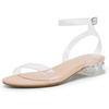 image:imageDREAM PAIRS Women Black White Nude Clear Sandals Low Heel Dressy Sandals Ankle Strap Open Toe Chunky Block Heeled Summer Classic Comfortable Flat Shoes