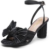 image:imageDREAM PAIRS Womens Bow Knot Heeled Sandals Low Chunky Heels Open Toe Ankle Strap Slingback Dress Shoes for Wedding Bridal PartyBlack