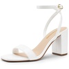 image:imageDREAM PAIRS Womens Chunky Heels Square Open Toe Ankle Buckle Strappy Block Heeled Sandals for Party Wedding DailyWhitepu