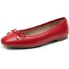 image:imageDREAM PAIRS Womens Flats Square Toe Ballet Flats Comfortable Casual Ballerina Flat Dress Shoes with Bow Suitable for Dressy Business Casual Work OfficeRed