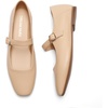 image:imageDREAM PAIRS Womens Flats Square Toe Mary Jane Flats Comfortable Casual Dress Shoes Ballet Flats with Buckle Strap Casual Work Office Mary Jane ShoesNude