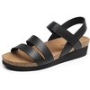 image:imageDREAM PAIRS Womens Low Heel Wedge Sandals RoundToe Comfortable Casual Flatform Dress Shoes with Arch SupportBlack