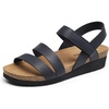 image:imageDREAM PAIRS Womens Low Heel Wedge Sandals RoundToe Comfortable Casual Flatform Dress Shoes with Arch SupportNavy