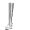 image:imageDREAM PAIRS Womens Platform Over The Knee Thigh High Boots Chunky High Heels Square Toe Long Fall Y2K Gogo BootsSilver