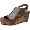 image:imageDREAM PAIRS Womens Platform Wedge Sandals Comfortable PeepToe Cork Casual amp Dressy Summer Lightweight Shoes For All Day WearBrown
