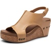 image:imageDREAM PAIRS Womens Platform Wedge Sandals Comfortable PeepToe Cork Casual amp Dressy Summer Lightweight Shoes For All Day WearCamel