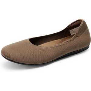 image:imageDREAM PAIRS Ballet Flats Shoes for Women Foldable Knit Womens Flats with Arch Support Comfortable Shoes for Women Dressy Casual Work OfficeBrown