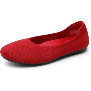 image:imageDREAM PAIRS Ballet Flats Shoes for Women Foldable Knit Womens Flats with Arch Support Comfortable Shoes for Women Dressy Casual Work OfficeRed