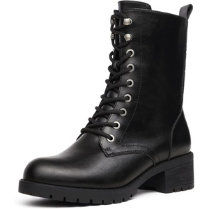 image:imageDREAM PAIRS Laceup Combat Boots Midcalf Military Winter Boot for WomenBlackPu