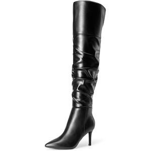 image:imageDREAM PAIRS Womens High Heels Over The Knee Boots Thigh High Pointed Toe Stiletto Long Fall Sexy BootsBlackpu
