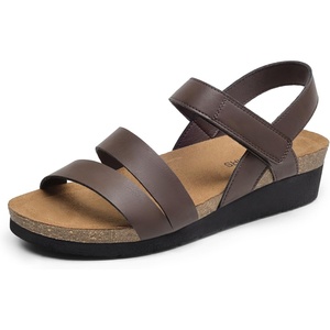 image:imageDREAM PAIRS Womens Low Heel Wedge Sandals RoundToe Comfortable Casual Flatform Dress Shoes with Arch SupportBrown
