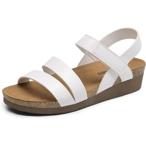 image:imageDREAM PAIRS Womens Low Heel Wedge Sandals RoundToe Comfortable Casual Flatform Dress Shoes with Arch SupportWhite