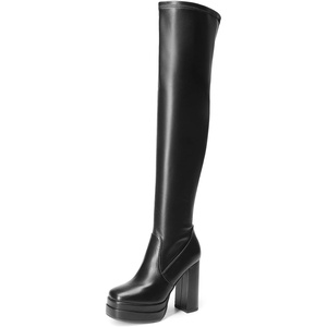 image:imageDREAM PAIRS Womens Platform Over The Knee Thigh High Boots Chunky High Heels Square Toe Long Fall Y2K Gogo BootsBlack