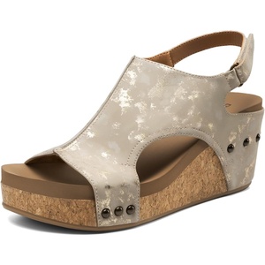 image:imageDREAM PAIRS Womens Platform Wedge Sandals Comfortable PeepToe Cork Casual amp Dressy Summer Lightweight Shoes For All Day WearTaupe